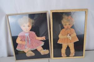 lot 447 image: Pair of Framed Baby Portrait Prints by Grace Drayton, 1938 and 1939