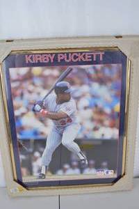lot 450 image: Kirby Puckett 1988 Starline Framed Poster, Minnesota Twins MLB