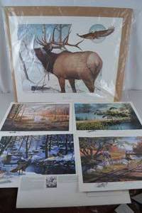 lot 454 image: Wildlife Art Print Lot Signed by Ken Zylla and Others