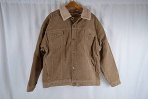 lot 463 image: Mens XL Tan Corduroy Jacket Sherpa Collar Removable Lining