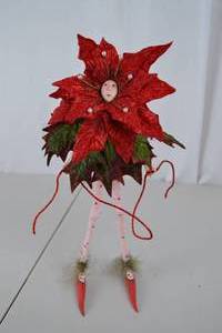 lot 475 image: Department 56 Christmas Twinkle Poinsettia Fairy Figurine Decoration