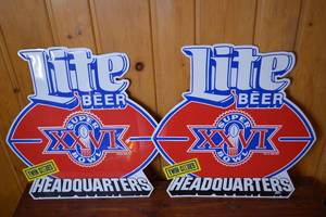 lot 257 image: Lite Beer Super Bowl XXVI Headquarters Signs, Twin Cities Lot
