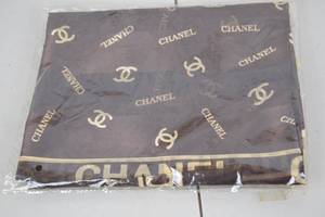 lot 300 image: Chanel Brown Polyester Scarf 38x38 Made in France