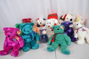 lot 340 image: Ty Beanie Babies Bear Collection Lot - Assorted Styles, 12 Pieces