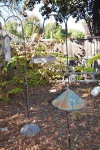 lot 512 image: 2 Shepards Hooks With Bird Feeders