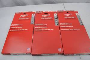 lot 47 image: Milwaukee 35-38 in Compact Band Saw Blades, 3 Packs (Thin Metal)