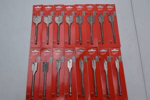 lot 112 image: Milwaukee Flat Boring Bit Hand Tool Lot - 15 Pieces, New in Package