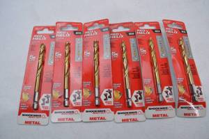 lot 81 image: Lot of 7 Milwaukee Red Helix Titanium Impact Drill Bits 932 in
