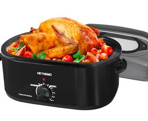 lot 118 image: Electric Roaster Oven 24qt with Lid Black $89.99 Retail - Brand New