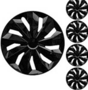 lot 124 image: Black Wheel Rim Cover Hubcaps Replacement R16 Hub Caps Snap On Universal 16 $49.99 Retail - Brand New