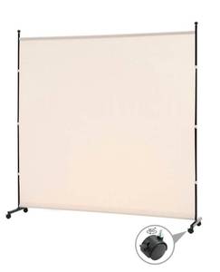 lot 127 image: 6ft Single Panel Room Divider with Wheels Rolling Fabric $41.99 Retail - Brand New