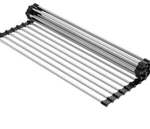 lot 130 image: Steel Sensation Over Sink Roll-Up Dish Drying Rack - Brand New