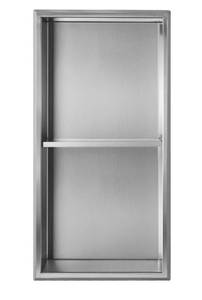 lot 135 image: 12 x 24 Shower Niche with Divider Brushed Nickel $105.99 Retail - Brand New