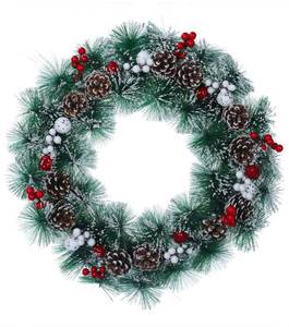 lot 160 image: Christmas Wreath 23 for Front Door or Indoor Decor $39.99 Retail - Brand New