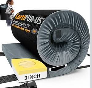 lot 194 image: CertiPur Memory Foam Camping Mattress 3 Thick $67.99 Retail - Brand New