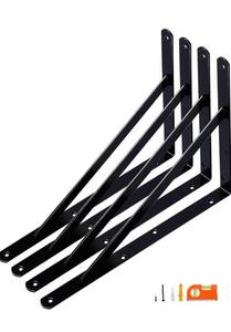 lot 198 image: 4pk of 18 Heavy Duty Shelf Brackets $35.99 Retail - Brand New