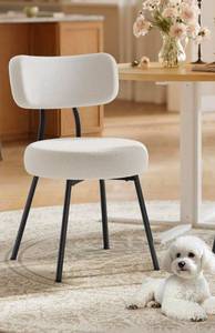lot 202 image: Upholstered Dining Room Chairs White $109.99 Retail - Brand New