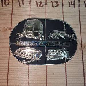 lot 35 image: John Deere Hand and Forage Masters Belt Buckle-1985