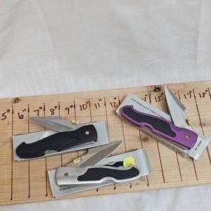 lot 63 image: 3-Stainless Steel Folding Knives