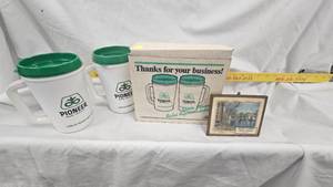 lot 2 image: Pioneer Advertising MugsMontgomery Co-op Creamery Thermometer