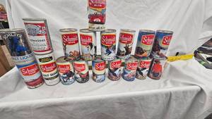 lot 22 image: Lot of 18 Empty Schmidt Beer Cans, Various Designs
