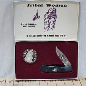 lot 202 image: Rigid 1st Edition Tribal Women with 1 oz Silver Coin