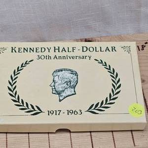 lot 203 image: Kennedy Half Dollar 1948-1963 Coin and Knife Tribute