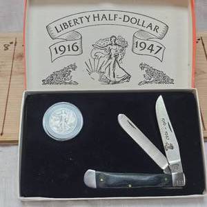 lot 206 image: Liberty Half Dollar 1916-1947 Coin and Knife Tribute