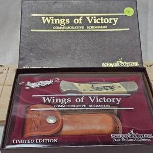 lot 207 image: Schrade ScrimShaw Commemorative Wings of Victory