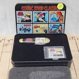 lot 208 image: Dick Tracy Commemorative Stamps and Knife