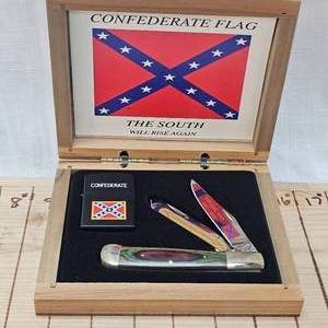 lot 265 image: South Will Rise  Confederate  Flag Commemerative Lighter and Knife