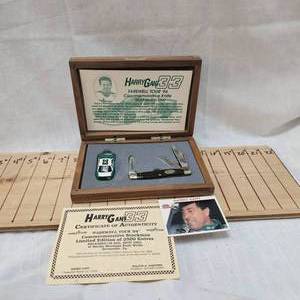 lot 266 image: Schrade Harry Grant #33 Farewell Tour 1994 Kit Featuring Schrade Stockman Knife, Car, and Card wCOA