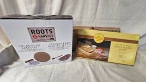 lot 158 image: Mrs. Anderson Bread Slicer and Roots N Harvest Sourdough Bread Kit, both as new
