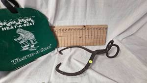 lot 159 image: Small Set of Vintage Ice Tongs wHeat a Seat