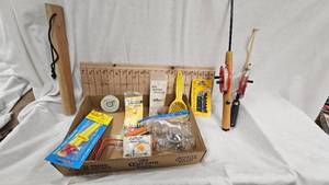 lot 24 image: Misc Ice Tackle Lot, Jig Sticks, Hooks, Jiffy Blade, etc