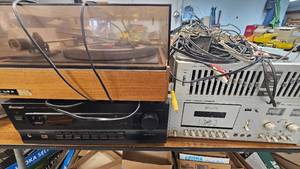 lot 94 image: Stero Equipment Lot, Record Player and Reciever