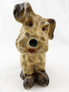lot 25 image: Vintage Chalkware Dog Figurine with Textured Finish