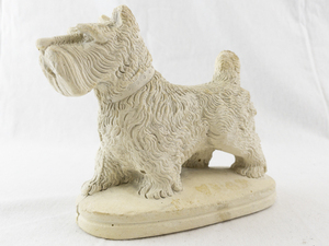 lot 26 image: Vintage Chalkware Terrier Dog Figurine