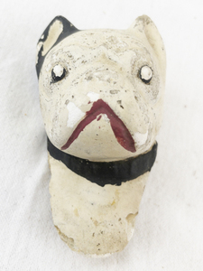 lot 32 image: Vintage Handcrafted Dog Head Ornament 1998 Signed