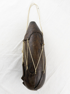 lot 50 image: Vintage African Wooden Jug Canteen with Rope Strap