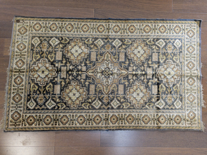 lot 79 image: Vintage Oriental Style Area Rug with Geometric Floral Pattern