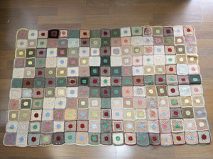 lot 81 image: Large Multicolor Handmade Crochet Afghan Blanket