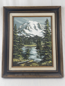lot 89A image: Framed Mountain Landscape Oil Painting Signed Papson 1979