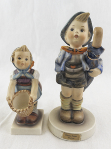 lot 108 image: Set of 2 Goebel Hummel Figurines West Germany - Home From Market and Girl with Basket