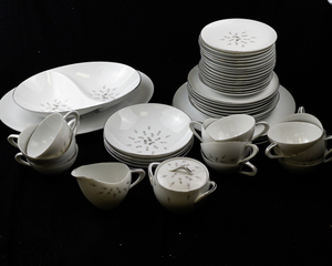 lot 221 image: SANGO Petite Boutique China Dinnerware Set with Serving Pieces