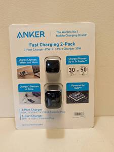 lot 26 image: ANKER FAST CHARGING 2-PACK (3 PORT CHARGER)