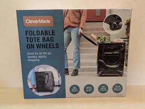 lot 29 image: NEW CLEVERMADE FOLDABLE TOTE BAG ON WHEELS