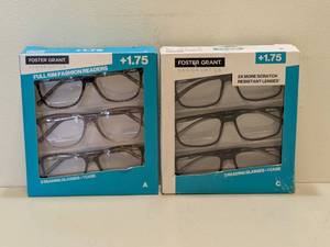 lot 81 image: (2) FOSTER GRANT  1.75 FULL RIM FASHION READERS 3PK.