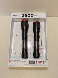 lot 46 image: INFINITY X1 DUAL POWER FLASHLIGHTS 2PK. (3500 LUMENS)