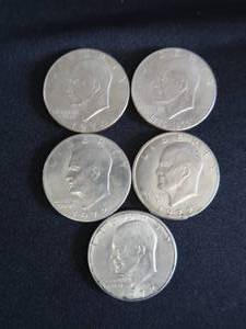 lot 5 image: BICENTENNIAL-EISENHOWER DOLLAR COINS